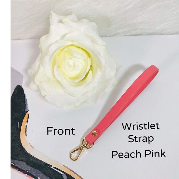 WRISTLET STRAP LEATHER PEACH PINK - Picture 1 of 6